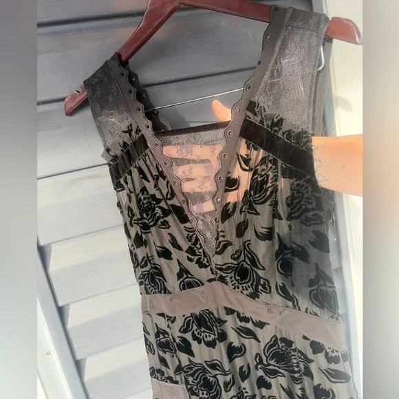 Coach Black Floral lace and velvet Maxi Dress - Picture 13 of 17